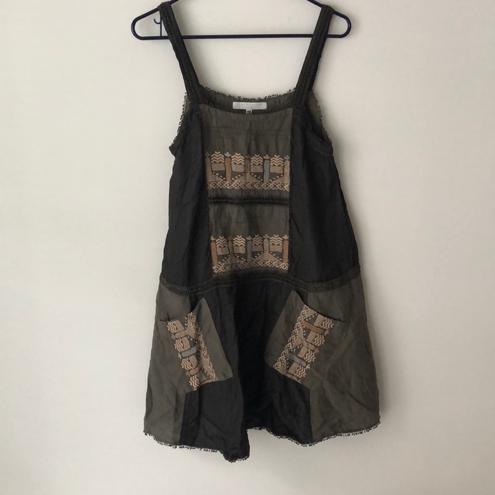 Burning Torch Anthropology Forest Green Tunic